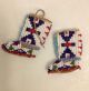Old Native American Miniature Hand Beaded Leather Moccasins Boots 30s - 50s Native American photo 1