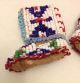 Old Native American Miniature Hand Beaded Leather Moccasins Boots 30s - 50s Native American photo 3