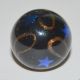 Vintage Blue Foil Stars Under Blue Glass Goldstone Swirl Overlay Button Gorgeous Buttons photo 1
