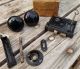 Antique Rim Lock And Door Knobs Black With Key 1920s Vintage Door Knobs & Handles photo 3
