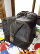 Antique Black Leather Doctor Medical Physician Surgeon Bag Vintage Rural Canada Doctor Bags photo 4