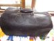 Antique Black Leather Doctor Medical Physician Surgeon Bag Vintage Rural Canada Doctor Bags photo 6