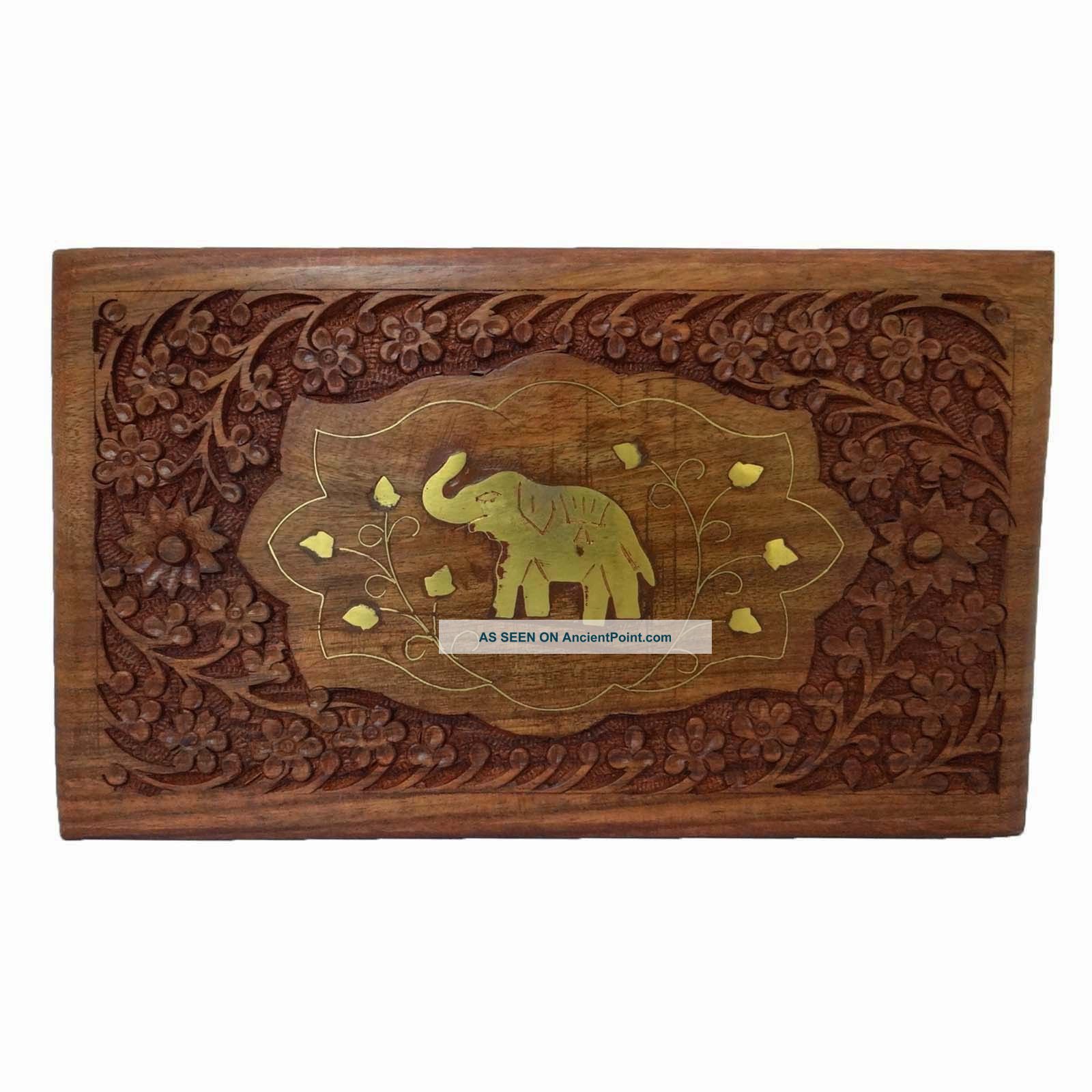 Handcrafted Wooden Box Antique Jewelry Box Trinket Storage Shesham Wood Box Boxes photo