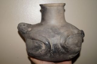 One Of The Finest Large Mississippian Frog Effigy Water Bottle On The Planet photo