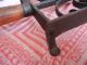 Antique Hand Forged Cast Iron Wood Handle Primitive Sad Iron Trivet Trivets photo 2