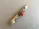 1930s Dutch Silver Brooch With Coral - Amsterdamse School Arts & Crafts Movement photo 1