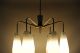 1950s 1960s Vintage Brass Kalmar Pendant Glass Ceiling Lamp Chandelier Mid-Century Modernism photo 9