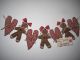 Christmas Fabric Gingerbread Burgundy Heart Ornies 24in.  Garland Swag Decor Primitives photo 4