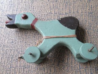 Antique Wood Primitive Hand Cut - Out - Painted Child ' S Toy 