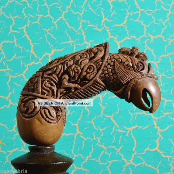 Decorative Hilt Handle Deder Hulu Keris 3d Carved Parrot Indonesian Art Pu11 Pacific Islands & Oceania photo