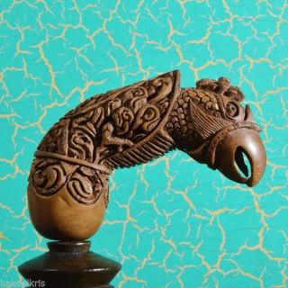 Decorative Hilt Handle Deder Hulu Keris 3d Carved Parrot Indonesian Art Pu11 photo