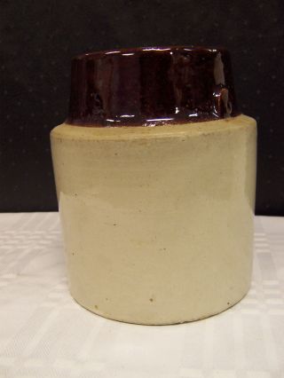 Antique Stoneware Canning Crock Flower Vase Centerpiece Country Farm Kitchen photo