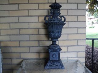 Great,  Vintage,  French Gothic,  Spelter Urn - 2 Feet Tall photo