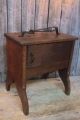 Antique Wooden Cabinet Table Shoe Shine Sewing Stand W/ Storage Cubby Aafa Other Antique Furniture photo 2