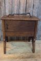 Antique Wooden Cabinet Table Shoe Shine Sewing Stand W/ Storage Cubby Aafa Other Antique Furniture photo 3