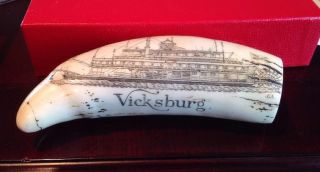 Scrimshaw Sperm Whale Tooth Resin Replica 