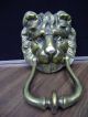 Vintage Cast Brass Lions Head Door Knocker Door Bells & Knockers photo 2