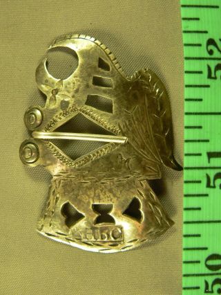Trade Silver Eagle Brooch Marked Hbc Chase Engraved 1840 Iroquois Ppl photo