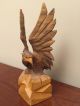 Hand Carved Wood Bird American Bald Eagle Figurine One Piece Of Wood Carved Figures photo 1