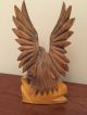 Hand Carved Wood Bird American Bald Eagle Figurine One Piece Of Wood Carved Figures photo 3