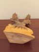 Hand Carved Wood Bird American Bald Eagle Figurine One Piece Of Wood Carved Figures photo 4
