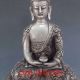Tibet Silver Bronze Tibetan Buddhism Statue - Sakyamuni Buddha W Carved Dragon Buddha photo 2
