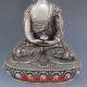 Tibet Silver Bronze Tibetan Buddhism Statue - Sakyamuni Buddha W Carved Dragon Buddha photo 4