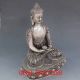 Tibet Silver Bronze Tibetan Buddhism Statue - Sakyamuni Buddha W Carved Dragon Buddha photo 5