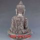 Tibet Silver Bronze Tibetan Buddhism Statue - Sakyamuni Buddha W Carved Dragon Buddha photo 7