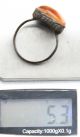 Ancient Medieval Bronze Finger Ring With Amber Inlay (avg09) Byzantine photo 5