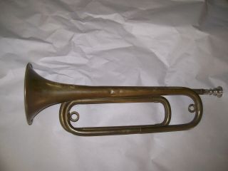 Bugle Antique Brass Couesnon 1926 Rare French Paris photo