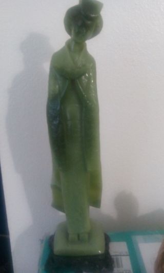 Vintage Jade Carved Statue photo