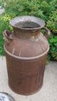 Old Antique 10 Gallon Milk Cream Can 40 Qt Steel - With Lid - Very Primitives photo 5