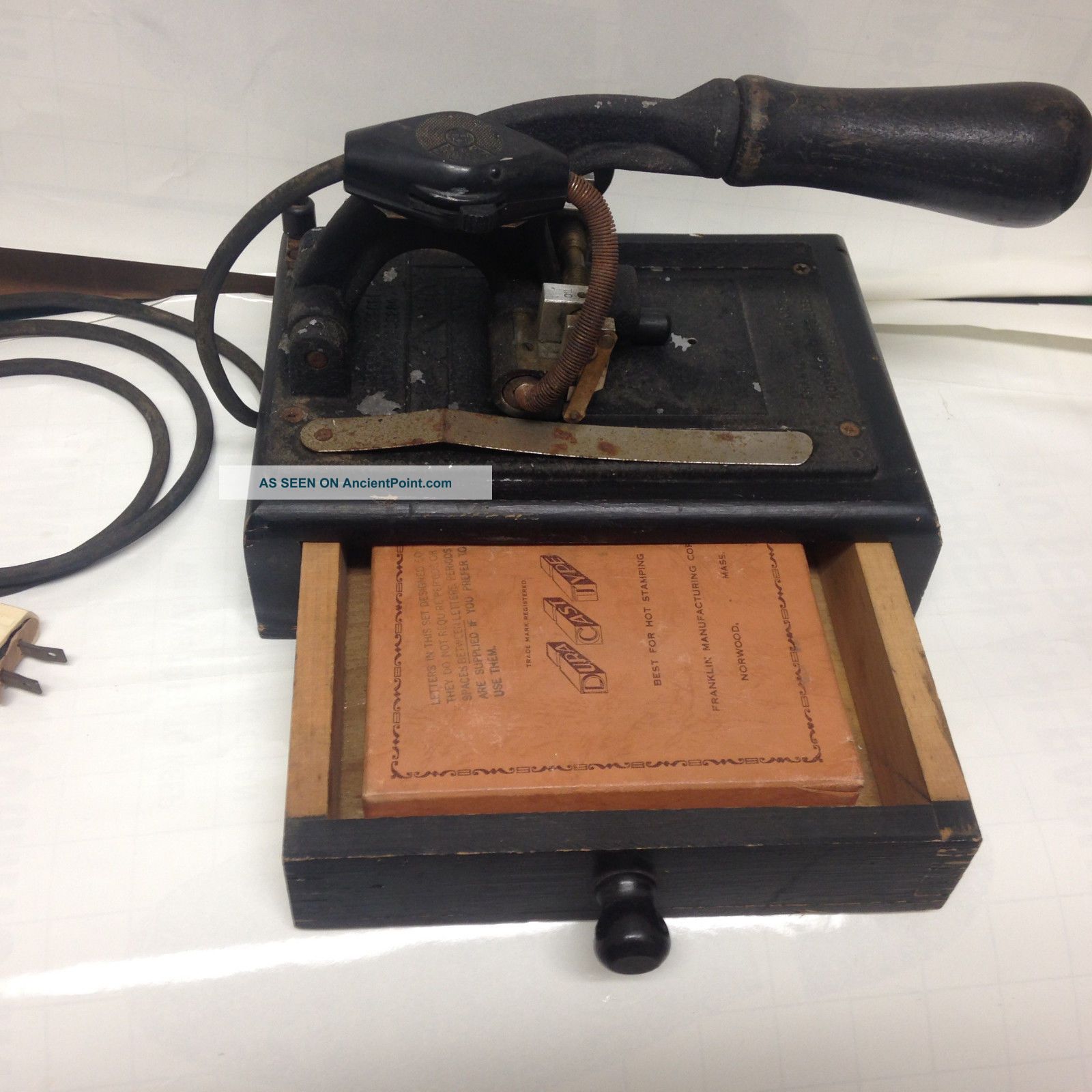 Vintage Franklin Mfg Signet Embosser Hot Foil Imprinting Press Stamp Machine Binding, Embossing & Printing photo