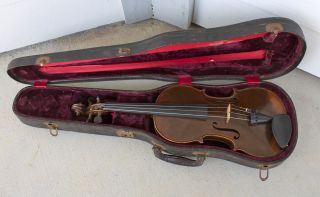 C1840s Antique Xavier Couturieux Deroux Mirecourt Violin & Case France photo