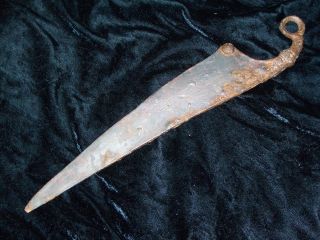 Ancient Iron Halstatt Culture Celtic Ring Pommel Short Sword.  C.  300 - 200 Bc photo