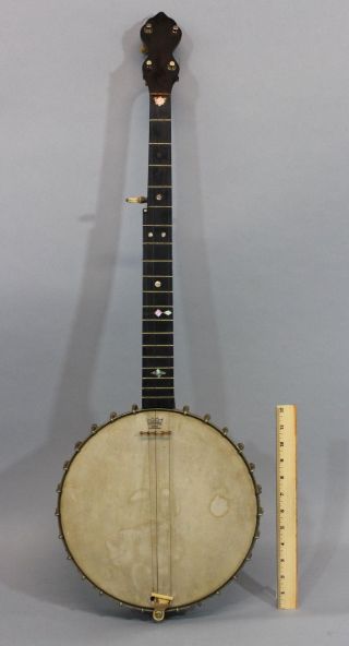 Antique Vintage 5 - String Banjo,  Mop Inlaid,  Nr photo