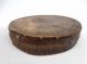 Late 19th Century Native American Indian Leather Drum W/ Hand Painted Us Eagle Percussion photo 9