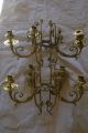 Pair Antique French 19th Century Brass Girandoles/wall Sconces Chandeliers, Fixtures, Sconces photo 9
