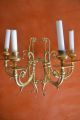Pair Antique French 19th Century Brass Girandoles/wall Sconces Chandeliers, Fixtures, Sconces photo 1