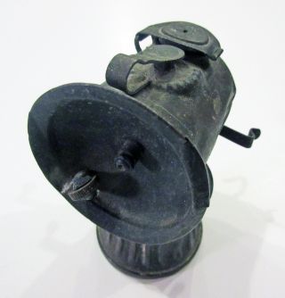 Rare 1920 Version Justrite Horizontal Carbide Cap Lamp photo