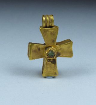 Ancient Roman Gold Cross 3rd Ad photo