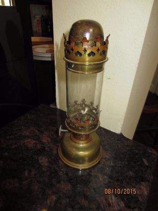 Rare Antique Medical Schering Formalin Brass Oil Lamp,  1899 Patent photo