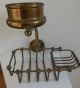 Antique Brass Swivel Soap Dish,  Cup,  Sponge Holder Claw Foot Tub Sink Wallmount Plumbing photo 2
