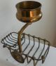 Antique Brass Swivel Soap Dish,  Cup,  Sponge Holder Claw Foot Tub Sink Wallmount Plumbing photo 4