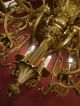 Rare 12 Light Gold Bronze Chandelier Spain Filigree Ornaments Brass Old Antique Chandeliers, Fixtures, Sconces photo 11