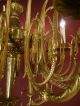 Rare 12 Light Gold Bronze Chandelier Spain Filigree Ornaments Brass Old Antique Chandeliers, Fixtures, Sconces photo 2