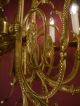 Rare 12 Light Gold Bronze Chandelier Spain Filigree Ornaments Brass Old Antique Chandeliers, Fixtures, Sconces photo 4