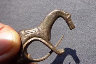 Roman Bronze Horse Fibula - 40 Mm X 30 Mm photo