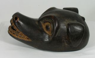 Old Carved Wood Mask,  African?,  Indian?, photo